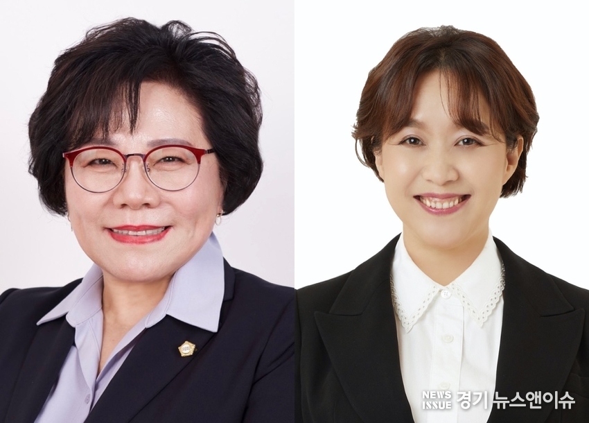 제9대 의정부시의회 전반기 최정희 의장(좌)과 김현주 부의장(우).